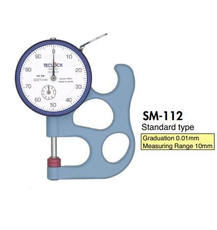 Đồng hồ đo độ dày Teclock SM-112, Dial thickness gauge